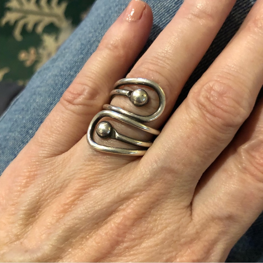 Vintage Sterling silver mod ring